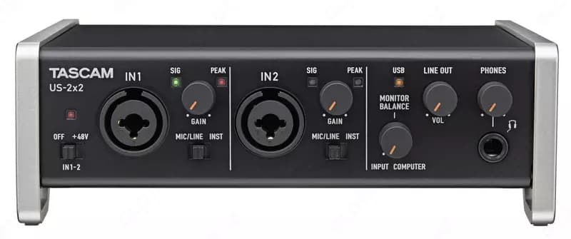 АУДИО ИНТЕРФЕЙС TASCAM US-2x2 звук карта — 2