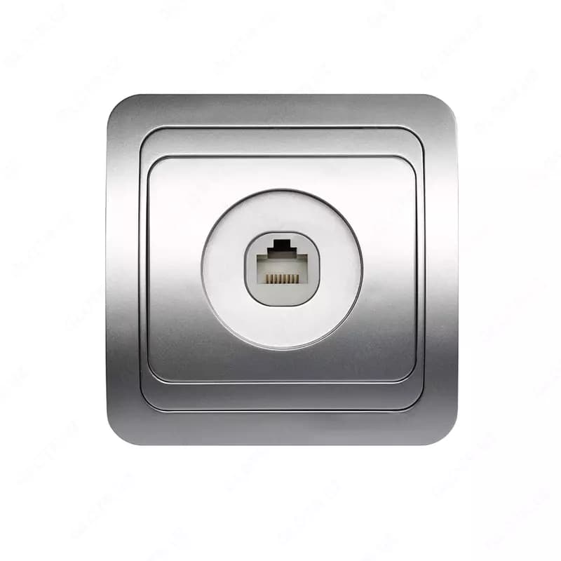 Розетка для интернета RJ45 ( одноместная) ”Dusel” Rich, IP44 (Silver) — 1