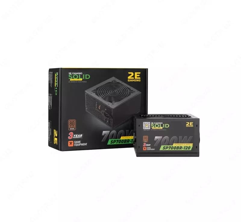 Блок питания 2E SOLID POWER (600W), 110-240V, >85%, 80+Bronze, APFC, 120мм, MB(20+4), CPU(4+4), 6xSA — 3