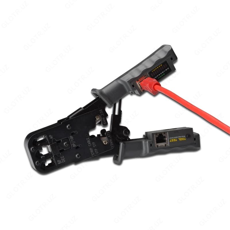 Инструмент HT-022 для обжимки RJ-45 (8P8C) и RJ-12/11 (6P6C), с тестером — 4