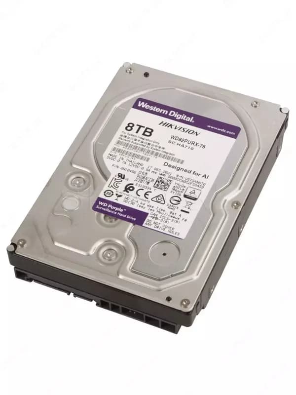 WD80PURX-78 WD Purple (Фиолетовый) 8TB HDD — профессиональный диск для видеонаблюдения, Hikvision (RES) — 2