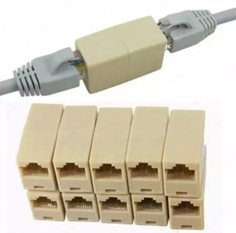 Соединитель Витой Пары RJ45 (мама) UTP Cat5e Cat6 Переходник Кабель LAN — 1