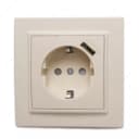 Одноместная розетка с USB-портом DC 5V 1A ”Dusel” Rich, 16А, 250 В (Coffee)