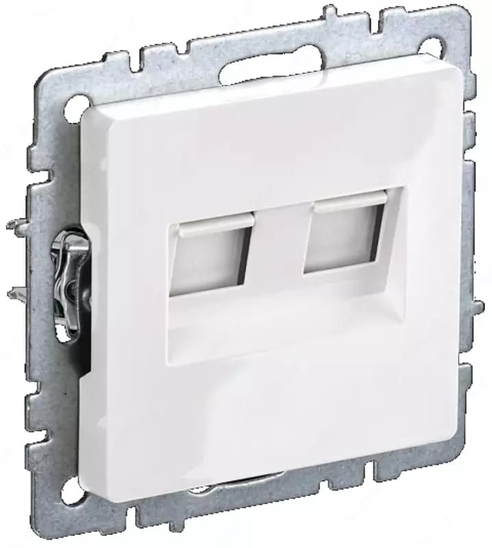 Розетка компьютерная BRITE 2-ая RJ45 кат.6 РК11-2-БрБ белый IEK — 1