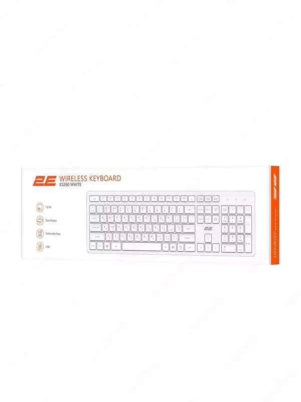 Keyboard 2E KS260 WL BT White — 3
