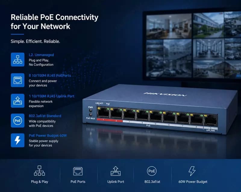 Коммутатор DS-3E0109P-E/M(B)(O-STD) — 1