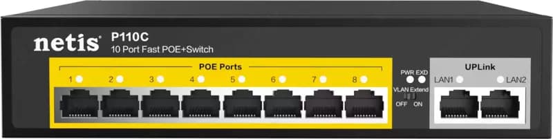 Коммутатор Netis P110C 8xFE PoE, 2xFE, неуправляемый — 1