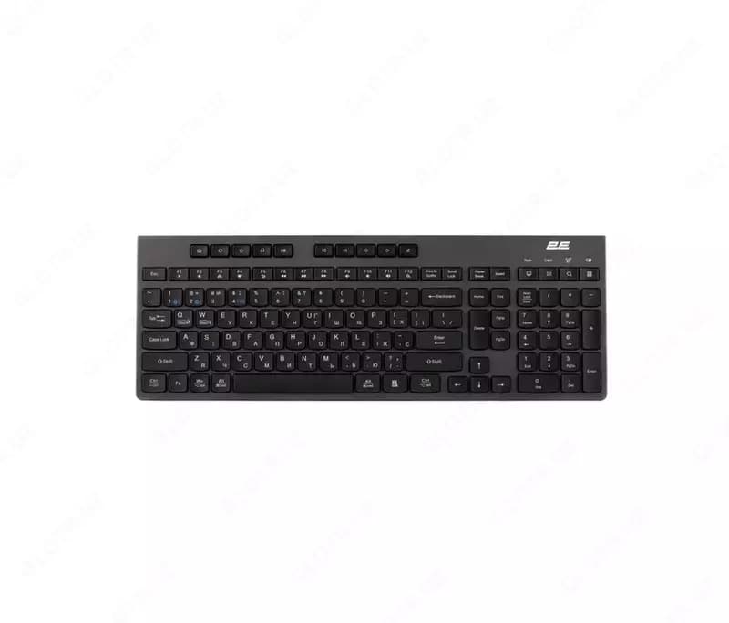 Беспроводная клавиатура 2E Keyboard membrane KS280 120key, WL/BT, EN/UK/RU, silent, black-grey 2E-KS280WBGR_AK — 1