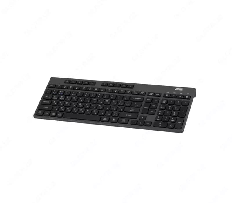 Беспроводная клавиатура 2E Keyboard membrane KS280 120key, WL/BT, EN/UK/RU, silent, black-grey 2E-KS280WBGR_AK — 2