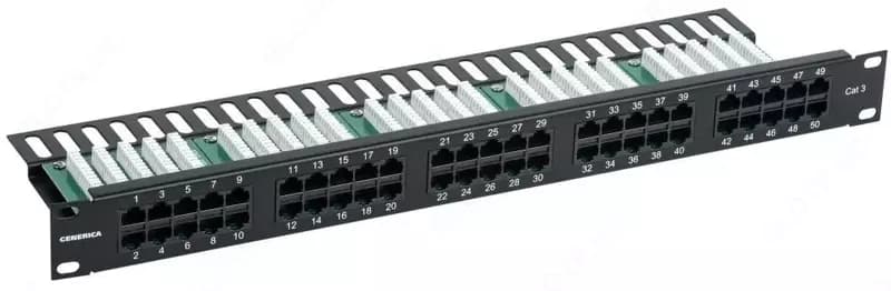 Патч-панель телеф. 1U кат. 3 RJ45 50 порт. (Krone) GENERICA — 2