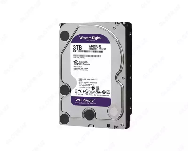 WD30PURX-78 WD Purple (Фиолетовый) 3TB HDD — профессиональный диск для видеонаблюдения, Hikvision (RES) — 1