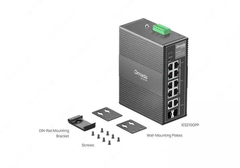TP-Link Omada IES210GPP 10-Port Gigabit Industrial Easy Managed Switch with 6-Port PoE+ and 2-Port PoE++ — 3