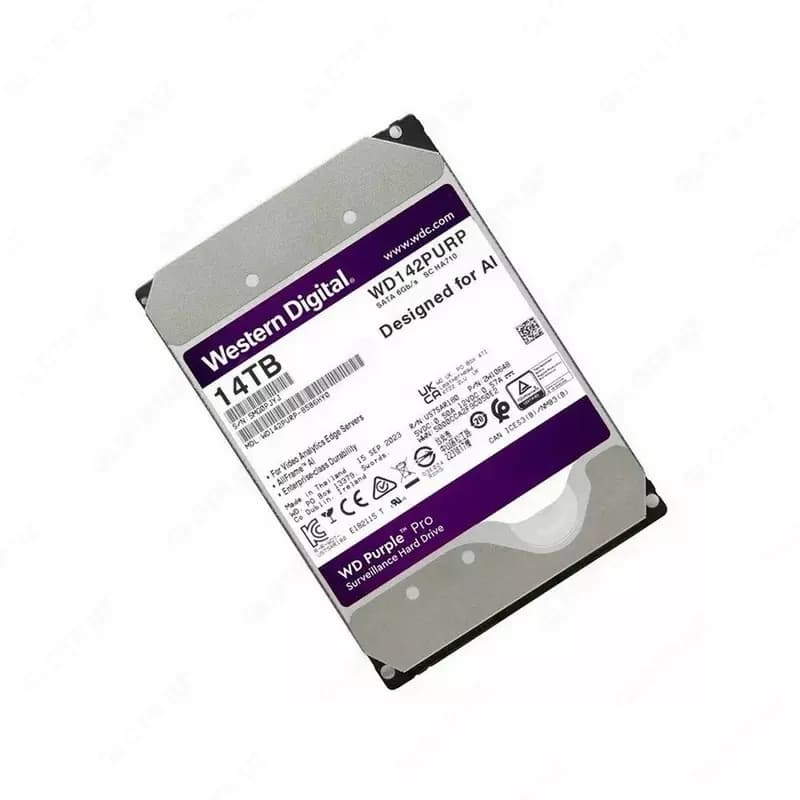 WD141PURA WD Purple (Фиолетовый) 14TB HDD — профессиональный диск для видеонаблюдения, Hikvision (Оригинал) — 2