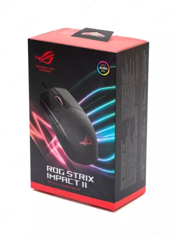 Игровая мышь (проводная) ”ASUS” ROG Strix Impact II Electro Punk, USB, 6200dpi, RGB (Арт. - 080142) Black — 4