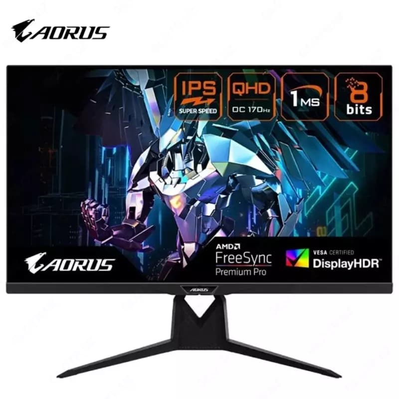 Монитор Aorus - 32” FI32Q-EK Gaming Monitor, IPS, 165Hz, 1mc, QHD (2560x1440), 2K, HDMI, DisplayPort, USB, RGB, Black — 1