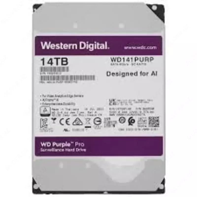 WD-Purple-(Фиолетовый)-HDD-Диск-14 Tb WD141PURA HDD- 14TB для видеонаблюдения -HIKVISION -(ОРИГИНАЛ) — 1