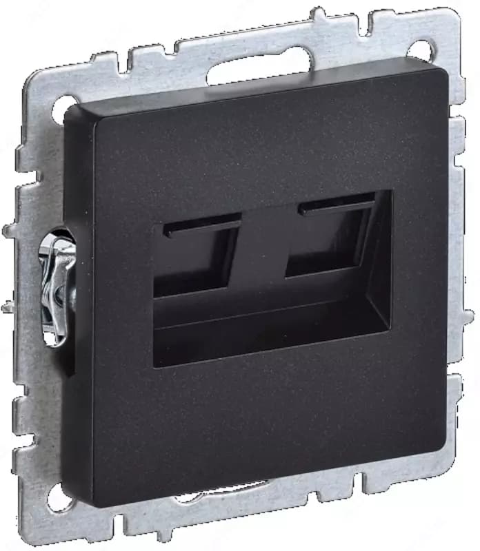Розетка компьютерная BRITE 2-ая RJ45 кат.6 РК11-2-БрЧ черный IEK — 1