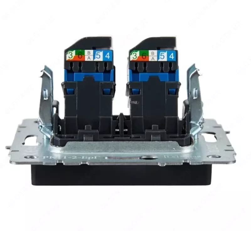 Розетка компьютерная BRITE 2-ая RJ45 кат.6 РК11-2-БрЧ черный IEK — 4