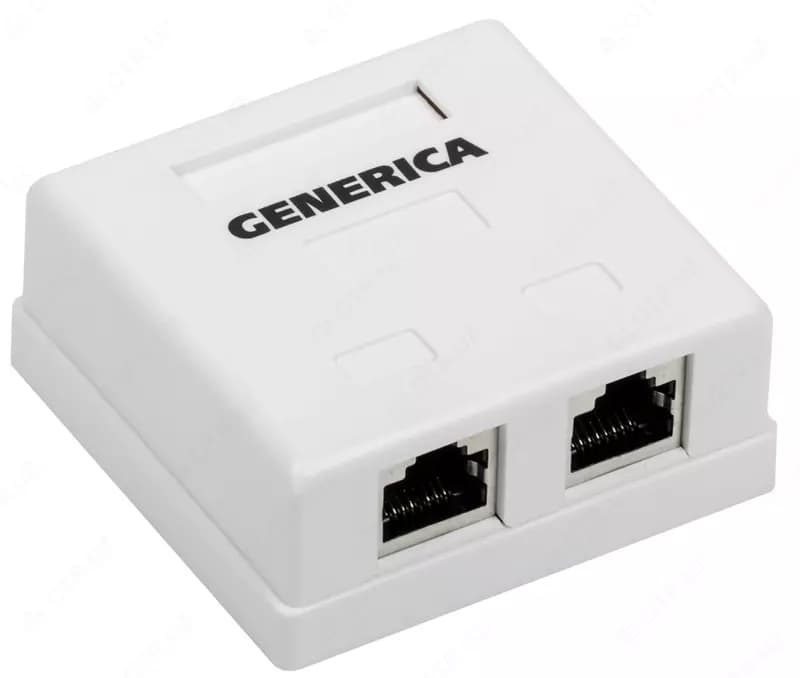 Розетка информационная настенная RJ45 кат. 5Е FTP 2 порта GENERICA — 1