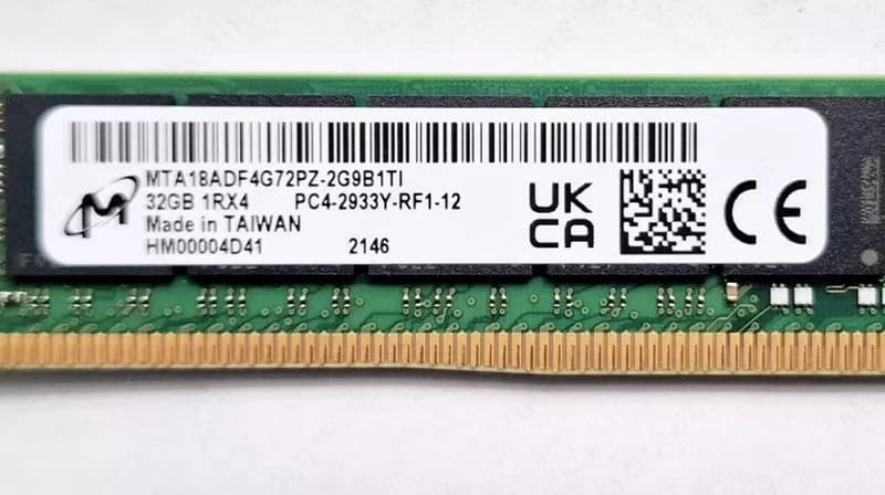 Micron 32GB (1x32GB) MTA18ADF4G72PZ-2G9BIT1 DDR4-2933MHz ECC RDIMM 1Rx4 Б/У registered только для серверов — 2