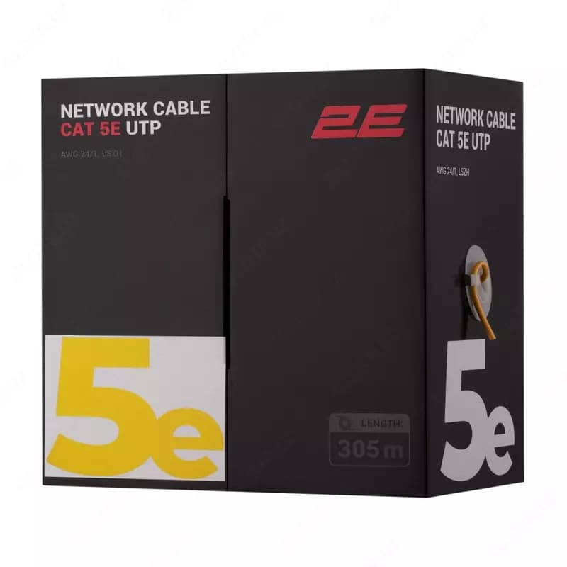Кабель витая пара 2E CAT 5e UTP LSZH 305м Yellow (2E-CBL5EUTP-LSZH-YLW) — 1