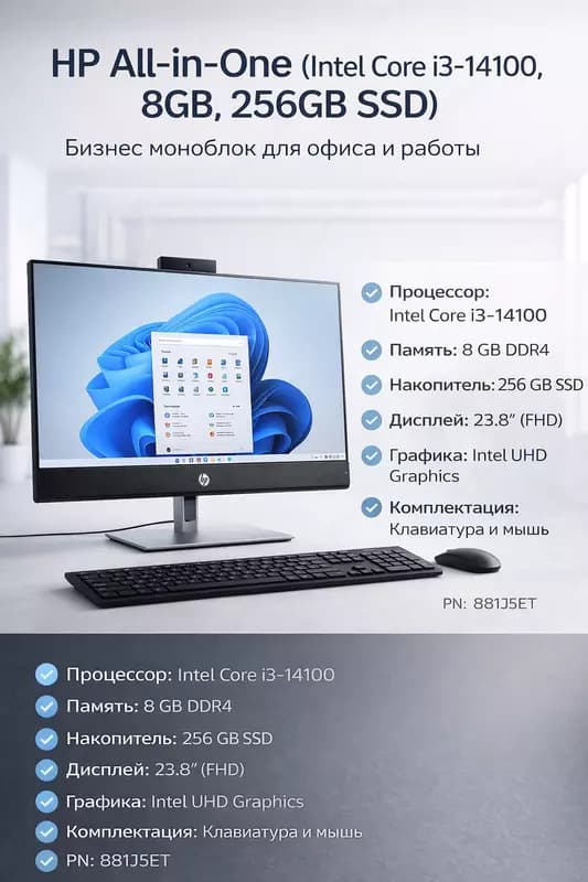 HP All-in-One 24 бизнес-моноблок для офиса — 1