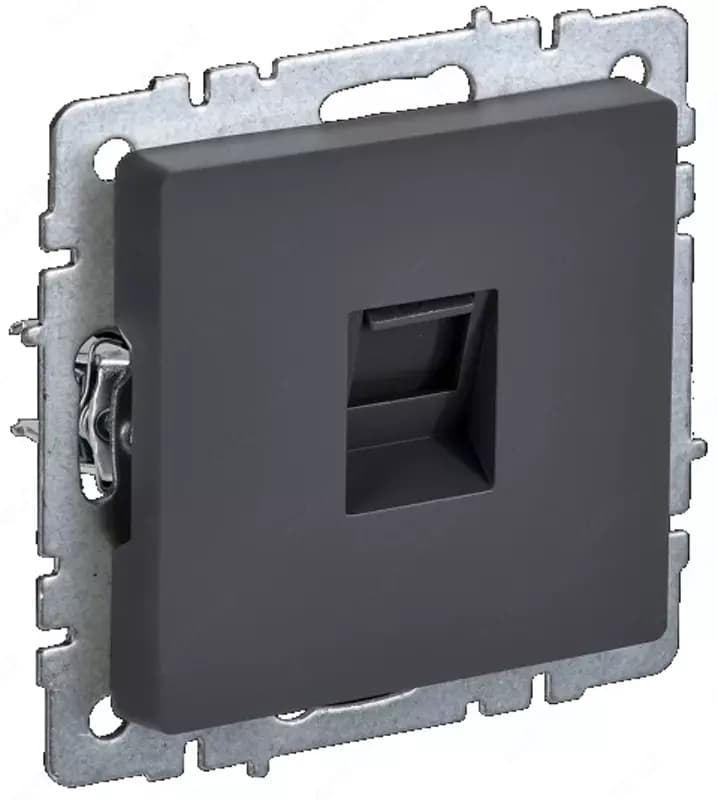 Розетка компьютерная BRITE RJ45 кат.6 РК11-БрГ графит IEK — 1