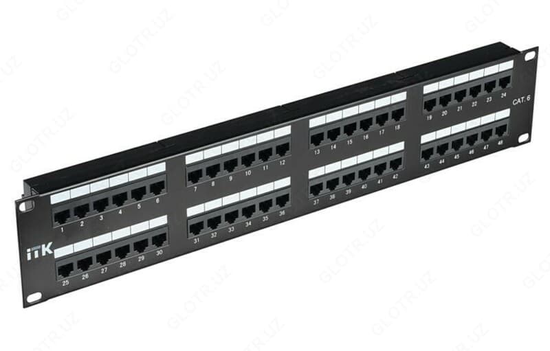 ITK 2U патч-панель кат.6 UTP, 48 портов (Dual), с кабельным органайзером — 1