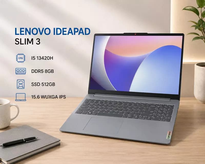 Ноутбук LENOVO IDEAPAD SLIM 3 / I5 13420H / DDR5 8GB / SSD 512GB / 15.6 WUXGA IPS — 1