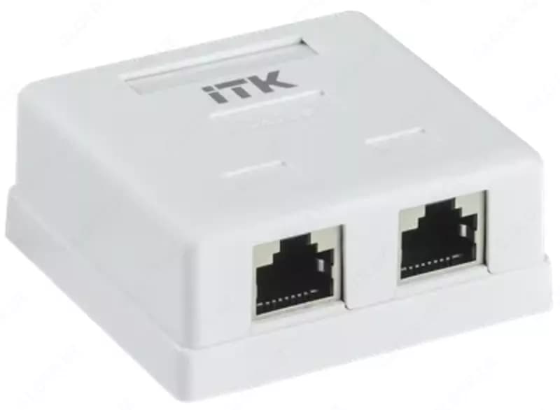 ITK Настенная инф. розетка RJ45 кат. 5E FTP 2-порт — 1