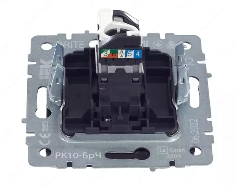 Розетка компьютерная BRITE RJ45 кат.5E РК10-БрЧ черный IEK — 5