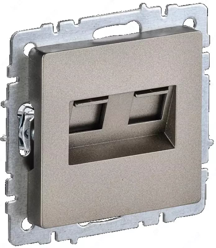 Розетка компьютерная BRITE 2-ая RJ45 кат.6 РК11-2-БрШ шампань IEK — 1