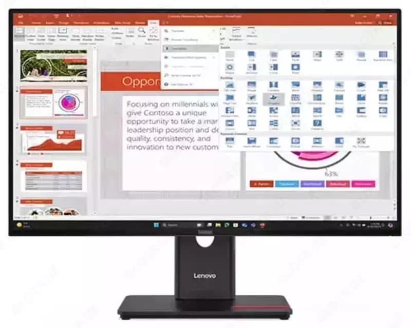 Монитор ”Lenovo” ThinkVision T27-40, 27” FHD/1920x1080, 120Hz, 4ms, 1500:1 (Арт. - 64A5MAT6EU) Black — 1