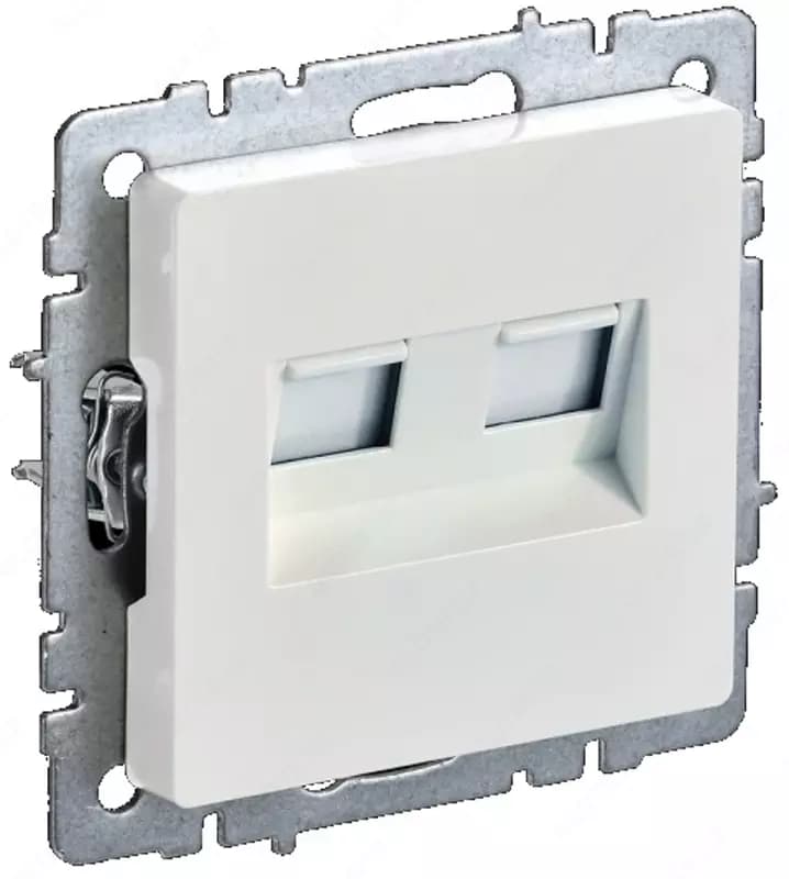 Розетка компьютерная BRITE 2-ая RJ45 кат.6 РК11-2-БрЖ жемчуг IEK — 1