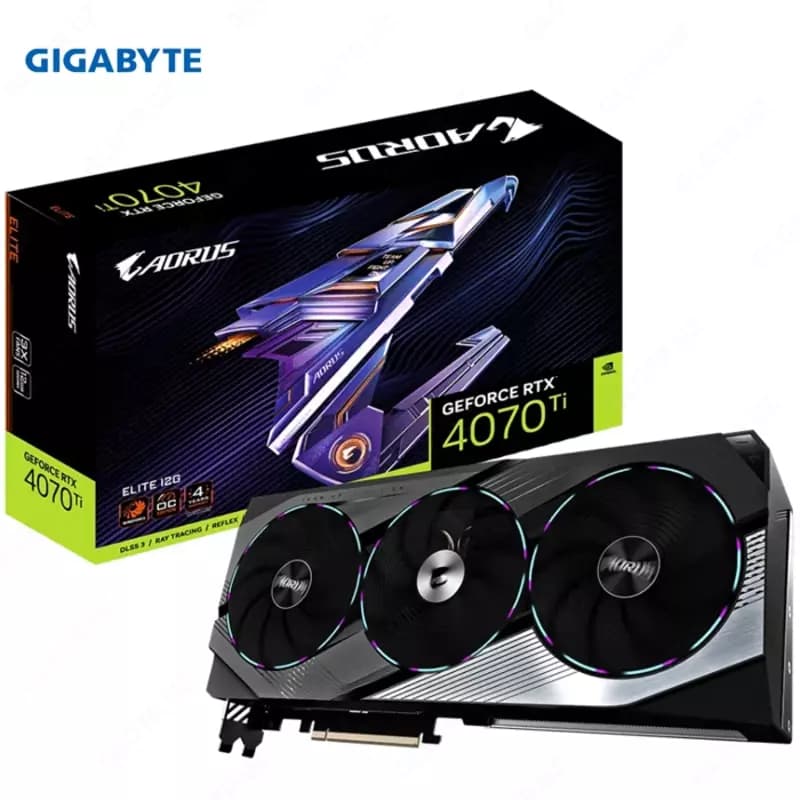 Видеокарта Gigabyte - 12GB GeForce RTX 4070Ti AORUS ELITE GV-N407TAORUS E-12GD — 1