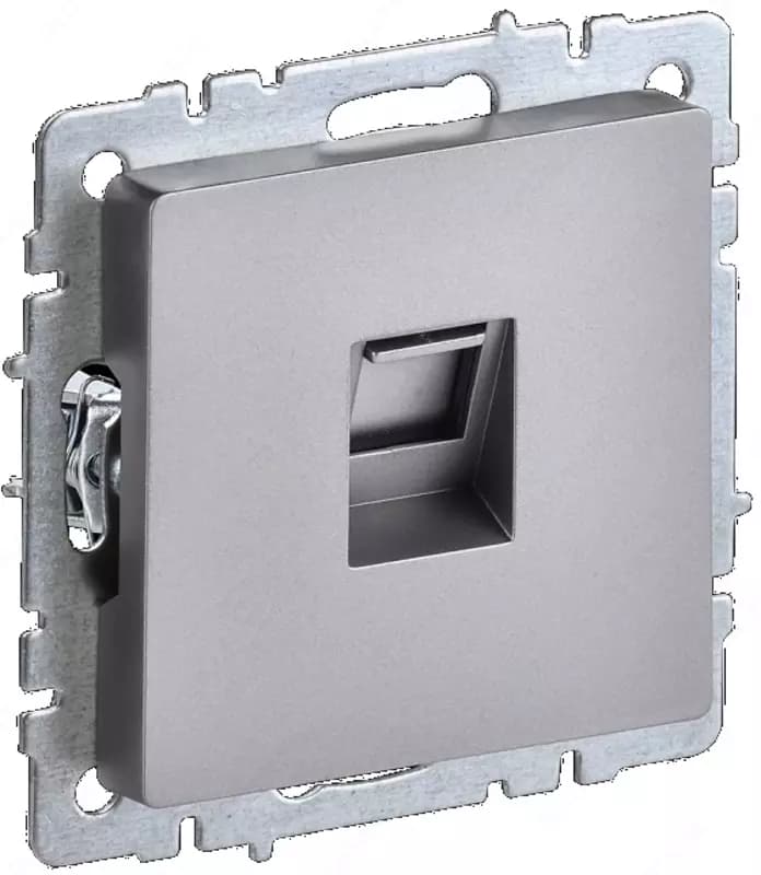 Розетка компьютерная BRITE RJ45 кат.6 РК11- БрС сталь IEK — 1
