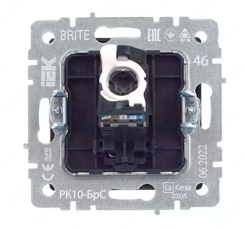 Розетка компьютерная BRITE RJ45 кат.6 РК11- БрС сталь IEK — 3