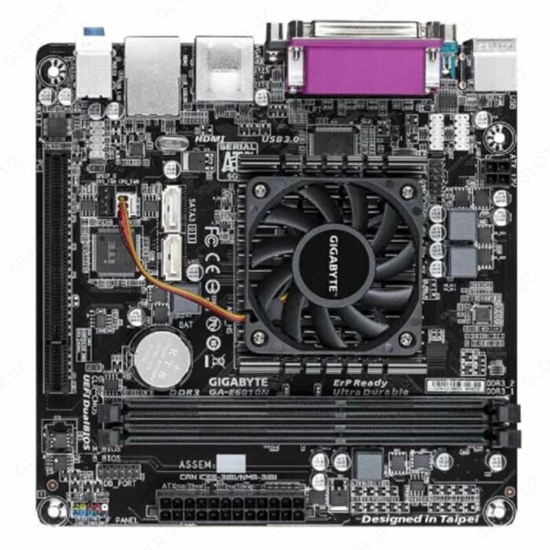 Материнская плата MB GigaByte E6010N DDR3 c процом АМD E1-6010 — 1