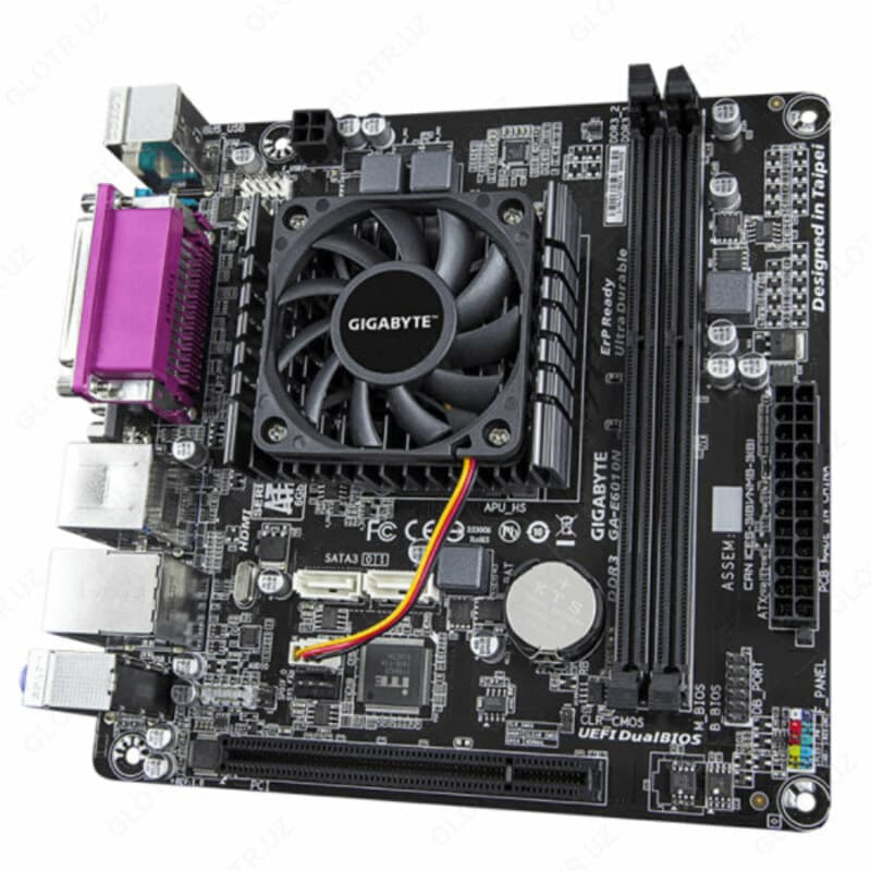 Материнская плата MB GigaByte E6010N DDR3 c процом АМD E1-6010 — 2