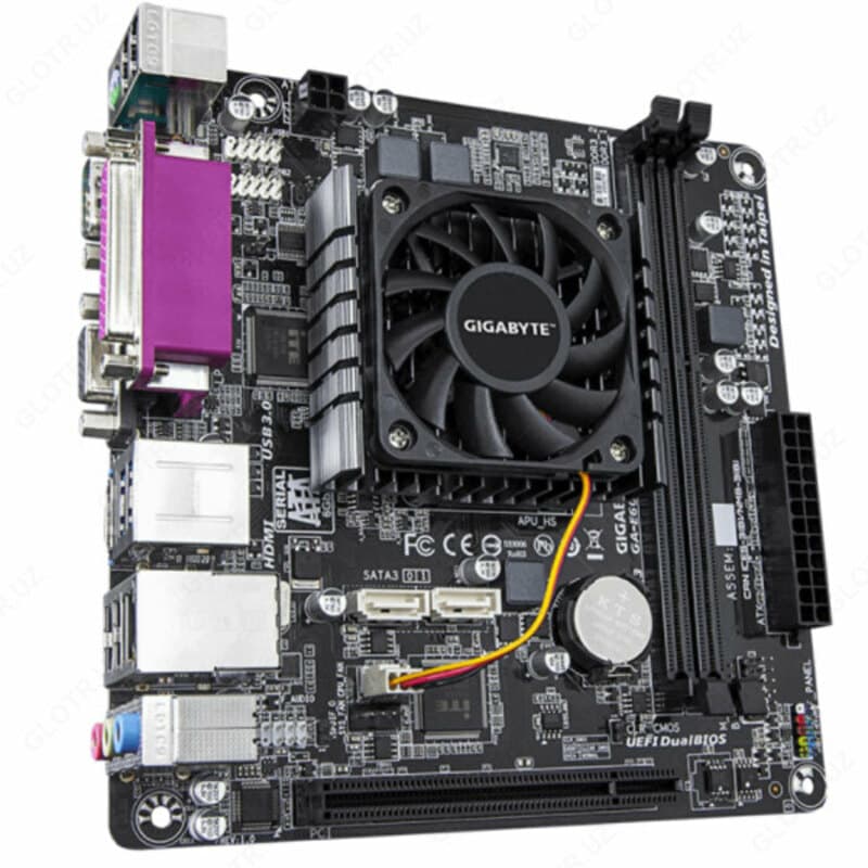 Материнская плата MB GigaByte E6010N DDR3 c процом АМD E1-6010 — 3