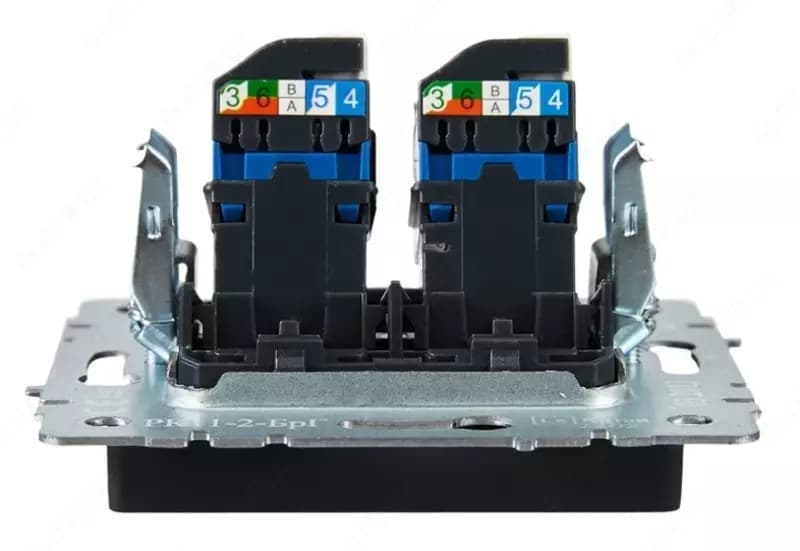 Розетка компьютерная BRITE 2-ая RJ45 кат.6 РК11-2-БрГ графит IEK — 4
