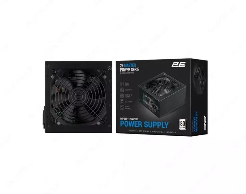 Блок питания 2E MASTER POWER (750W), 110-240V, >80%, 80+White, APFC, 120мм, MB(20+4), CPU(4+4), 5xSA — 2