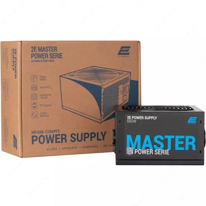 Блок питания 2E MASTER POWER (750W), 110-240V, >80%, 80+White, APFC, 120мм, MB(20+4), CPU(4+4), 5xSA — 3