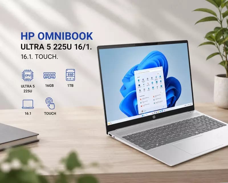Ноутбук HP omnibook ultra 5 225u 16/1. 16.1. Touch — 1