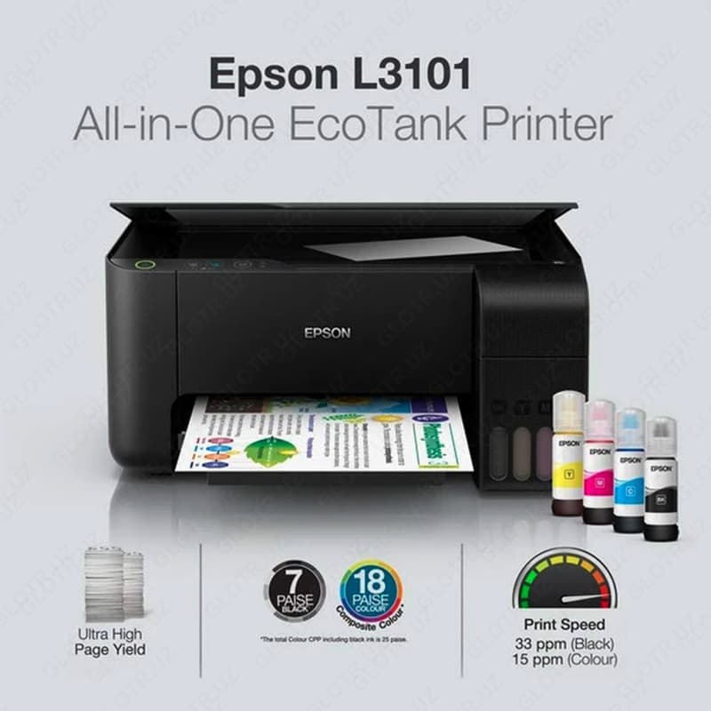 Epson L3101 (A4, струйное МФУ, 9.2стр/мин, 5760x1440dpi, 4краски, USB2.0) — 1