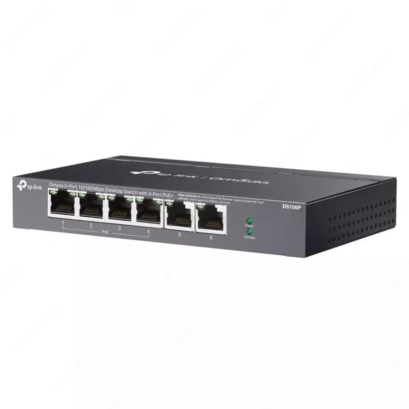 TP-Link Omada DS106GPP 6-Port Gigabit Desktop PoE+/PoE++ Switch — 3