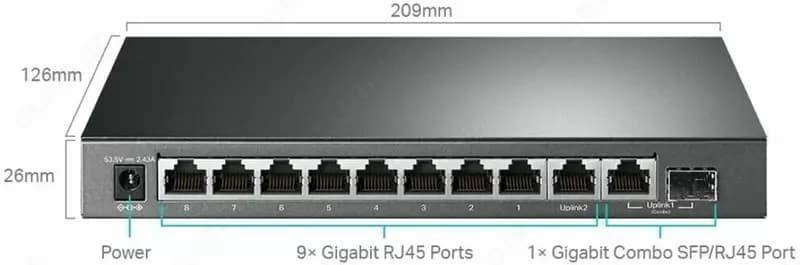 TL-SG1210MPE 10-Port Gigabit Easy Smart Switch with 8-Port PoE+ — 2