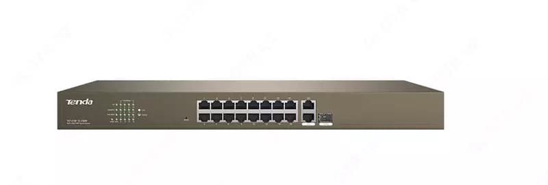 Коммутатор (неуправляемый) ”Tenda” TEF1218P, 16-Port, PoE; 2-Port SFP 10/100/1000 Мбит/с (Арт. - 17139) — 1