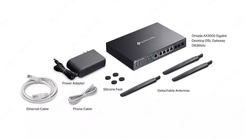 DR3650v Omada AX3000 Gigabit Desktop DSL Gateway — 3