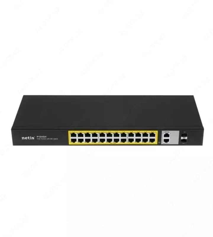 Коммутатор Netis P124GH 24xFE PoE+, 2xGE Uplink, 2xGE SFP, неуправляемый — 1